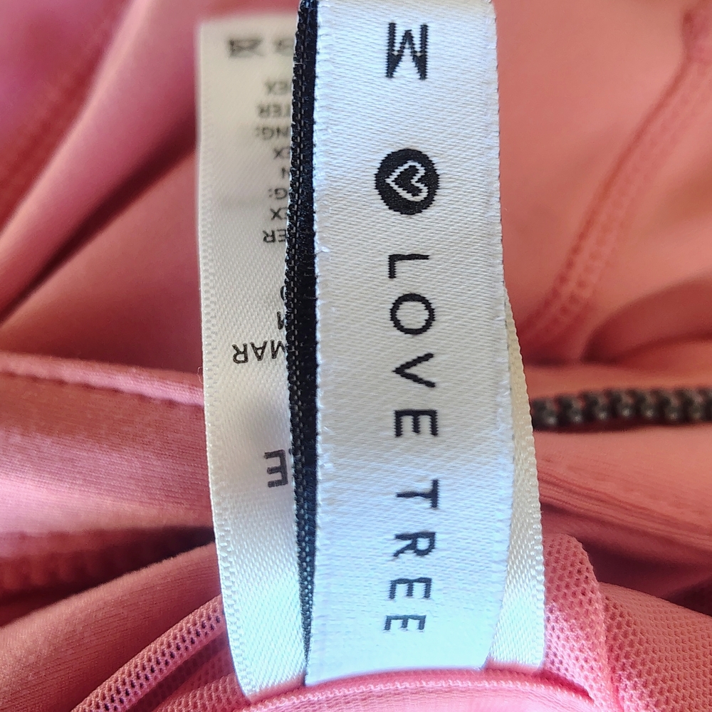 Love Tree | Hooded "Define" Style Full-Zip Athletic Jacket in Rose Pink | Size M - Picture 9 of 10